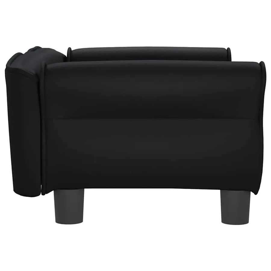 Lit pour chien noir 70x45x30 cm similicuir - 4