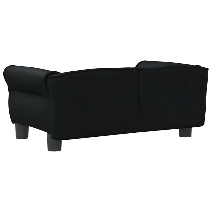 Lit pour chien noir 70x45x30 cm similicuir - 5
