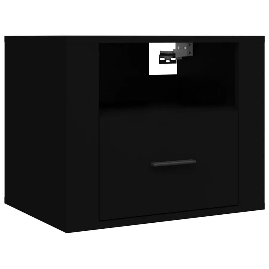 Table de chevet murale Noir 50x36x40 cm - 2