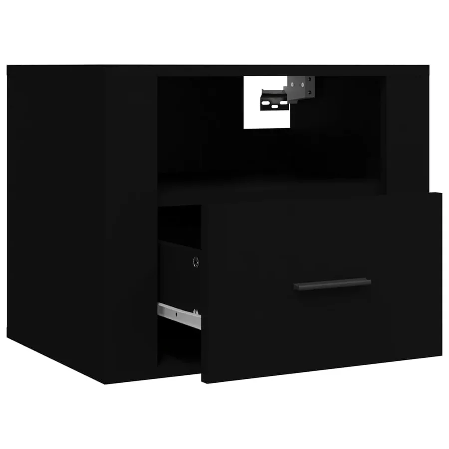 Table de chevet murale Noir 50x36x40 cm - 6