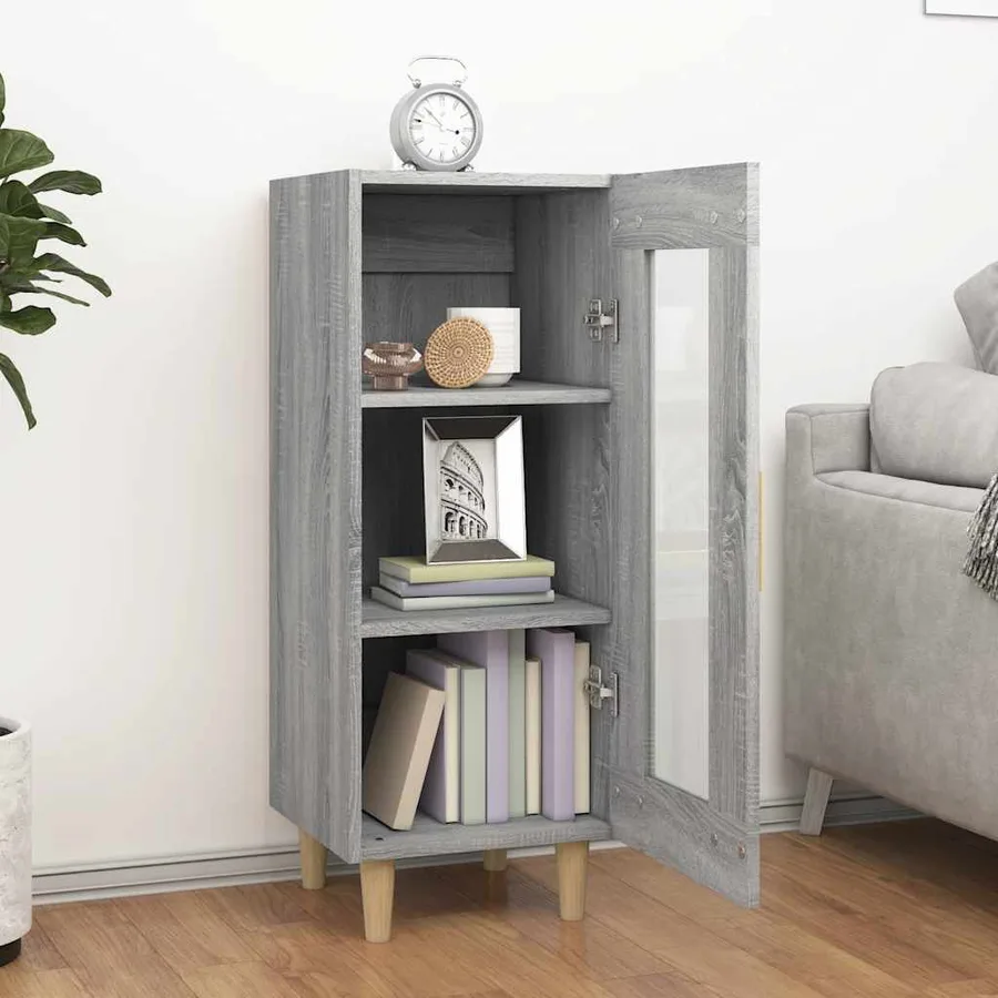 Buffet Sonoma gris 34,5x34x90 cm Bois d'ingénierie - 3