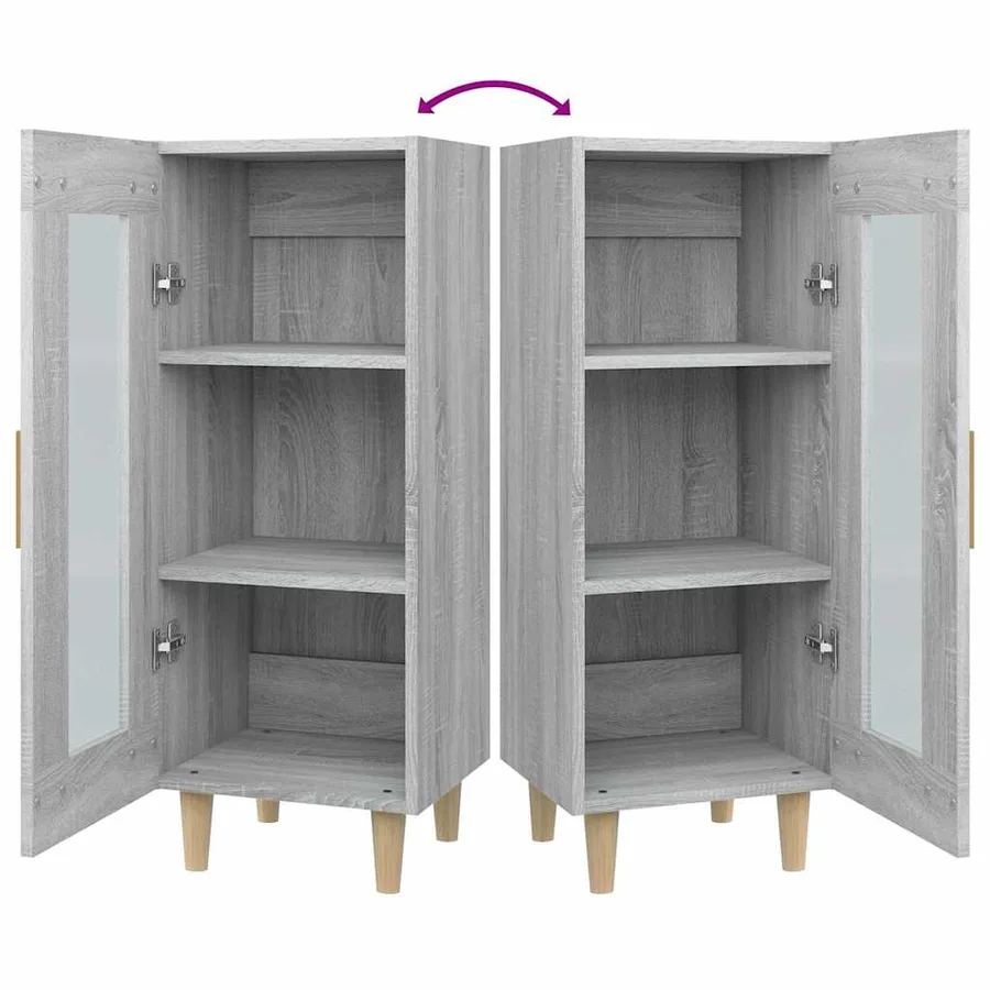 Buffet Sonoma gris 34,5x34x90 cm Bois d'ingénierie - 9