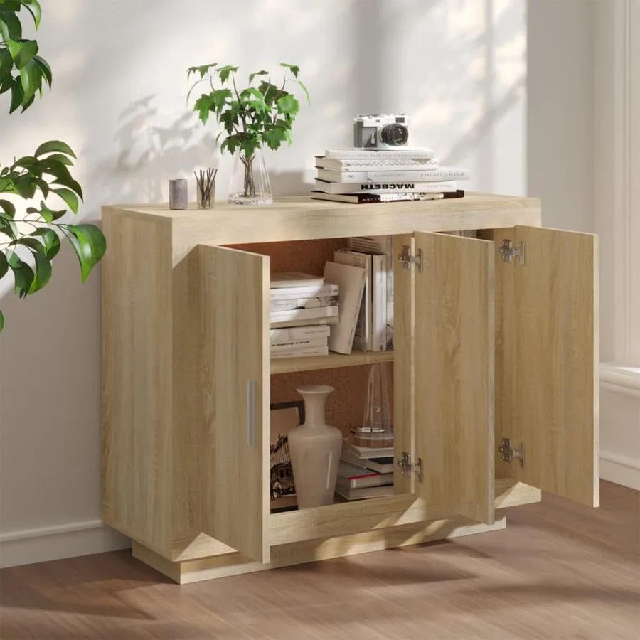 Buffet Chêne sonoma 92x35x75 cm Bois d'ingénierie - 3