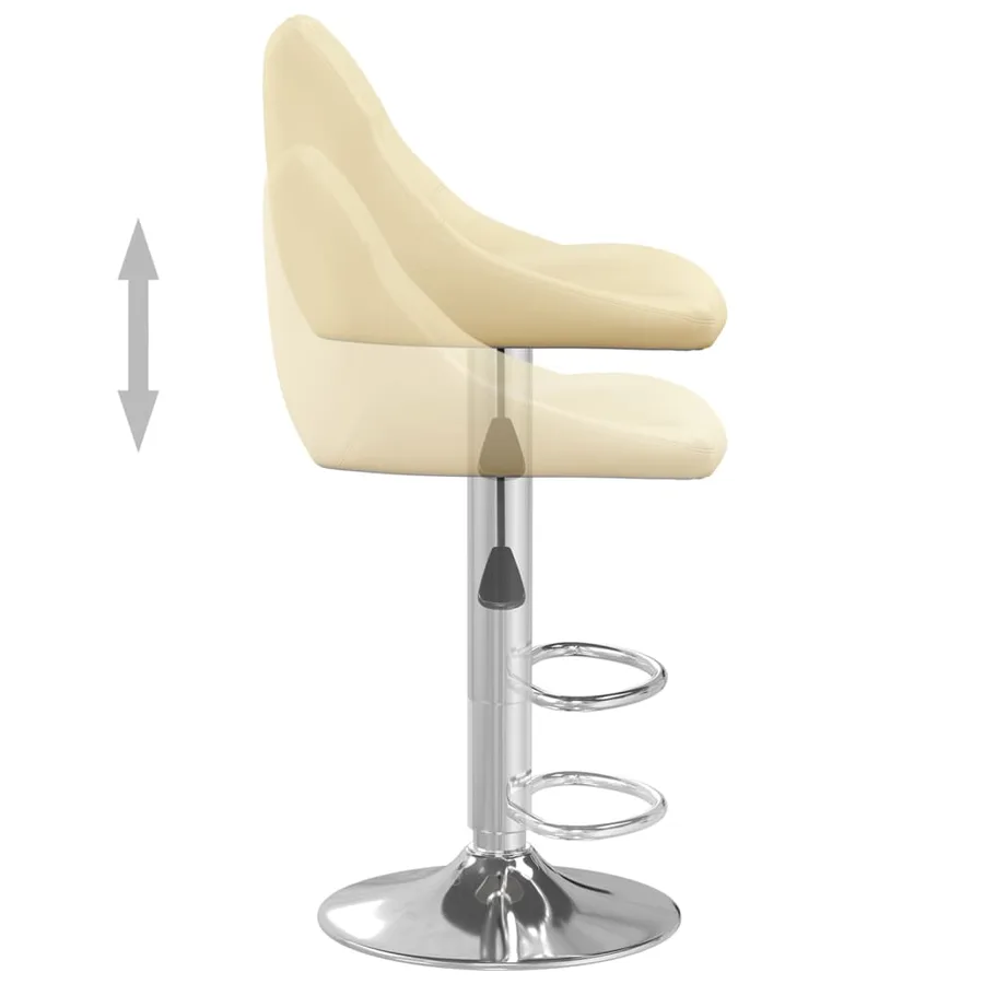Tabourets de bar lot de 2 crème similicuir - 6