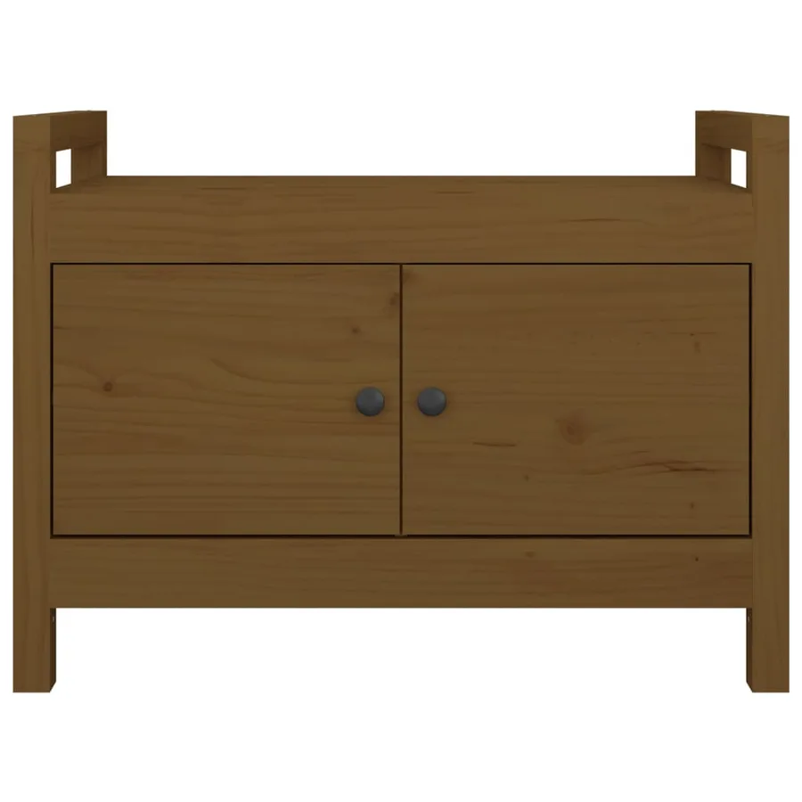 Banc d'entrée Marron miel 80x40x60 cm Bois de pin massif - 3