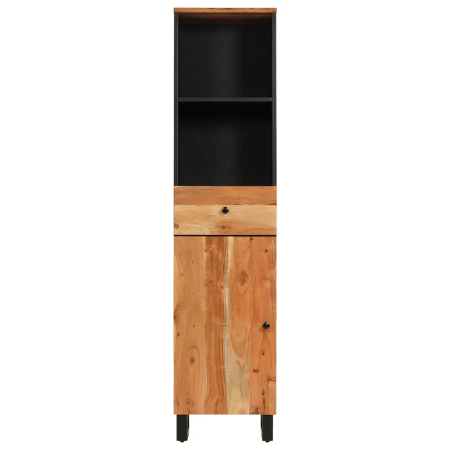 Armoire de salle de bain 38x33x160 cm bois massif d'acacia - 4