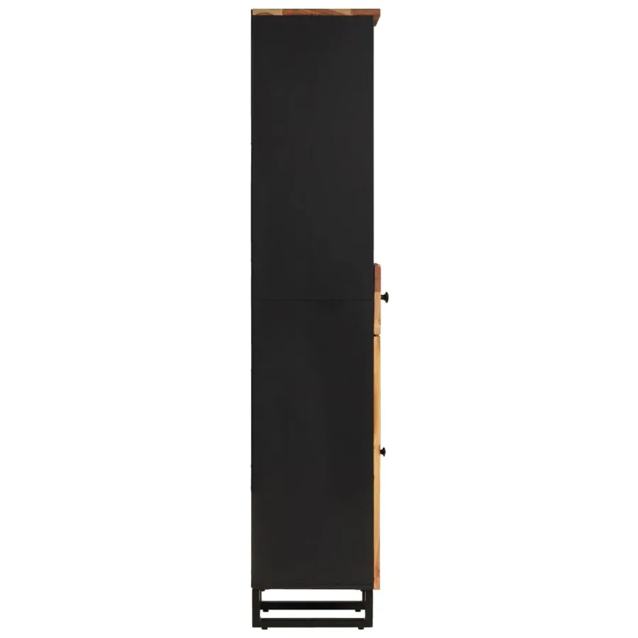 Armoire de salle de bain 38x33x160 cm bois massif d'acacia - 5
