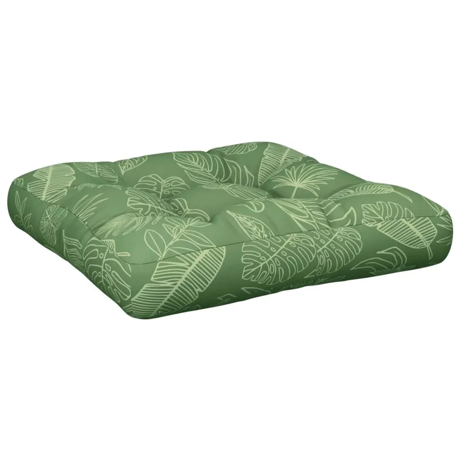 Coussin de palette motif de feuilles 60x60x12 cm tissu - 4