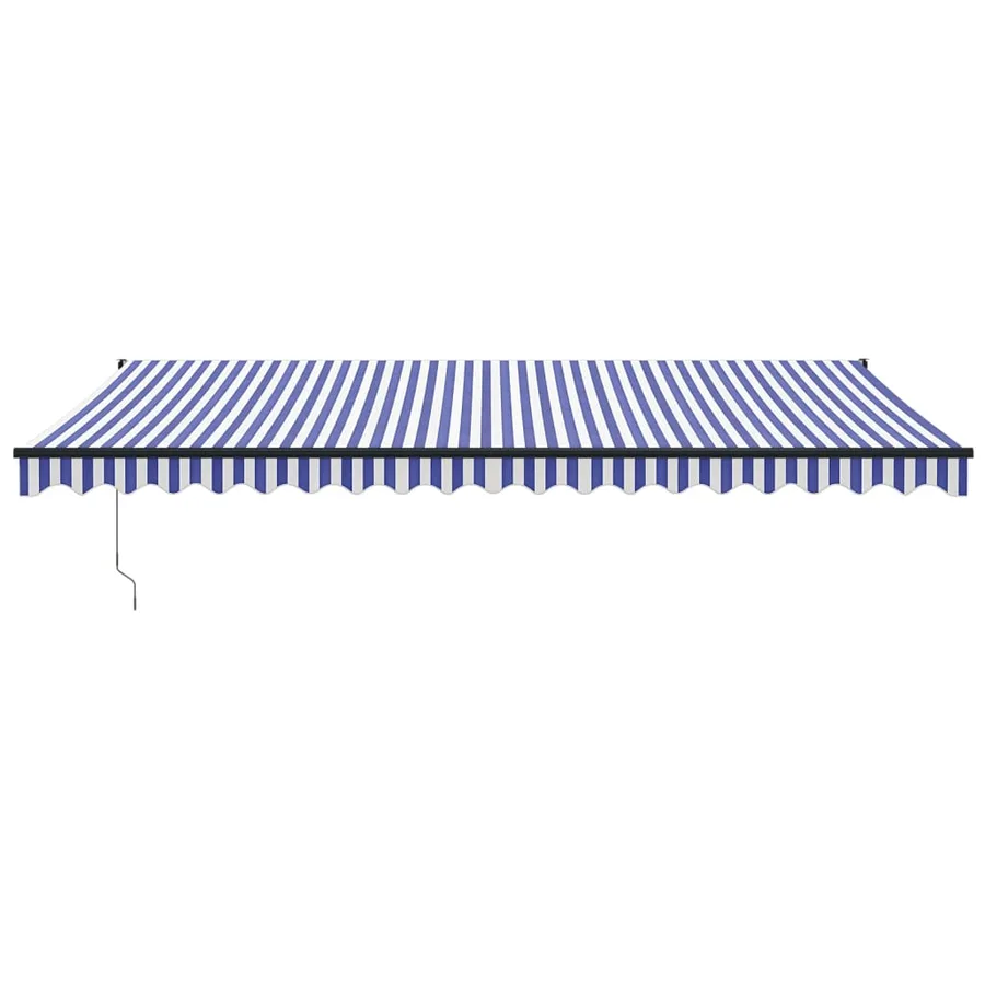 Auvent rétractable bleu et blanc 5x3 m tissu et aluminium - 3