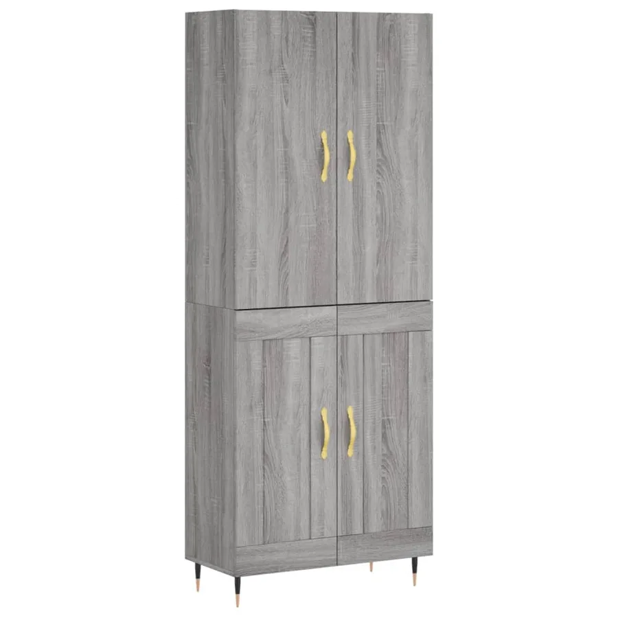 Buffet haut Sonoma gris 69,5x34x180 cm Bois d'ingénierie - 2