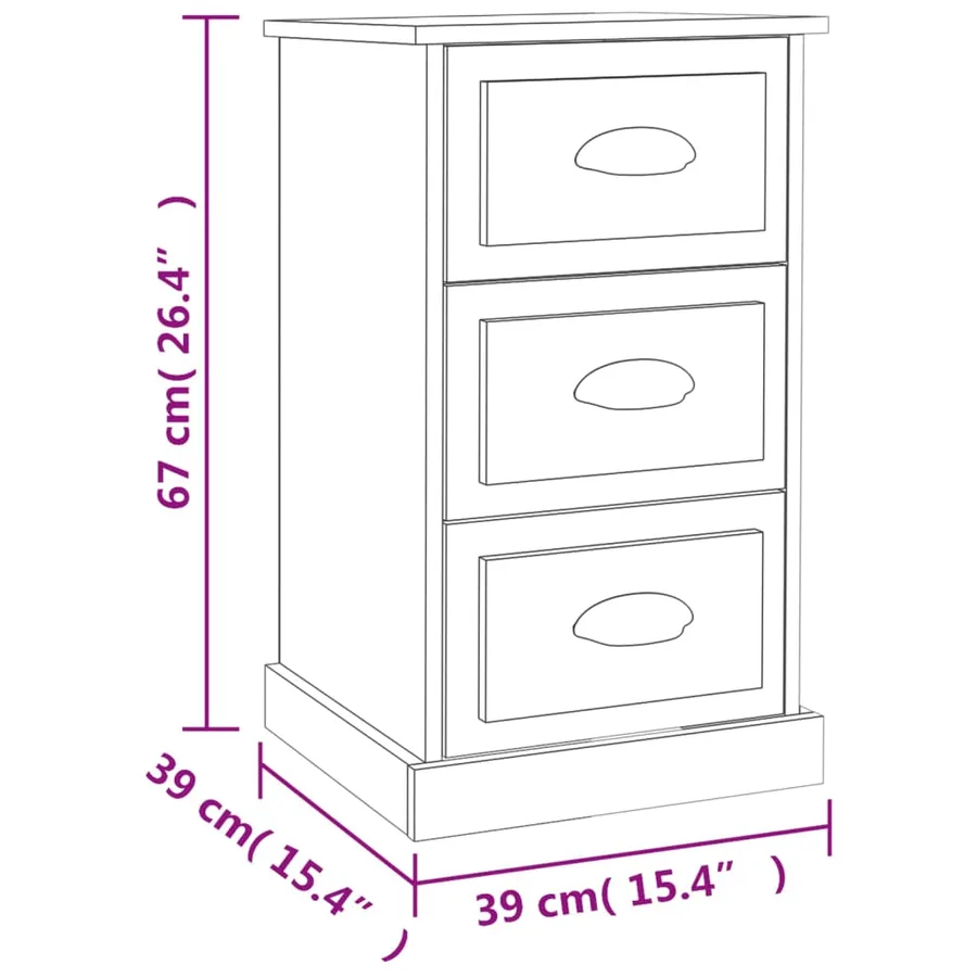 Table de chevet sonoma gris 39x39x67 cm bois d'ingénierie - 10