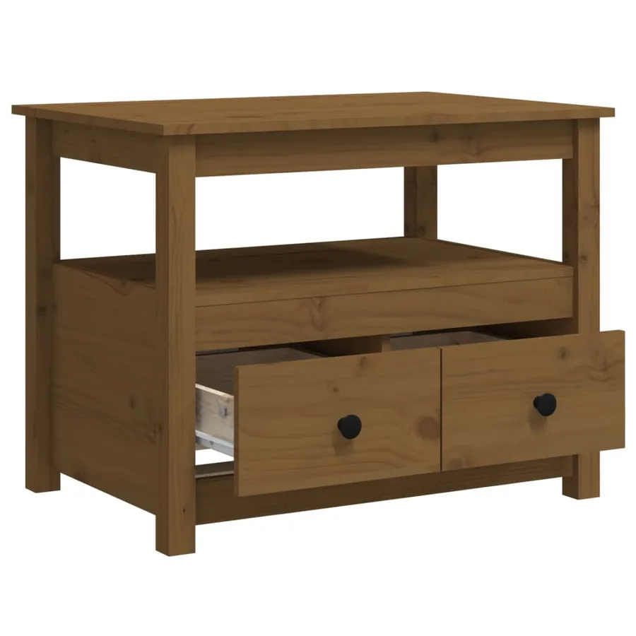 Table basse Marron miel 71x49x55 cm Bois massif de pin - 8