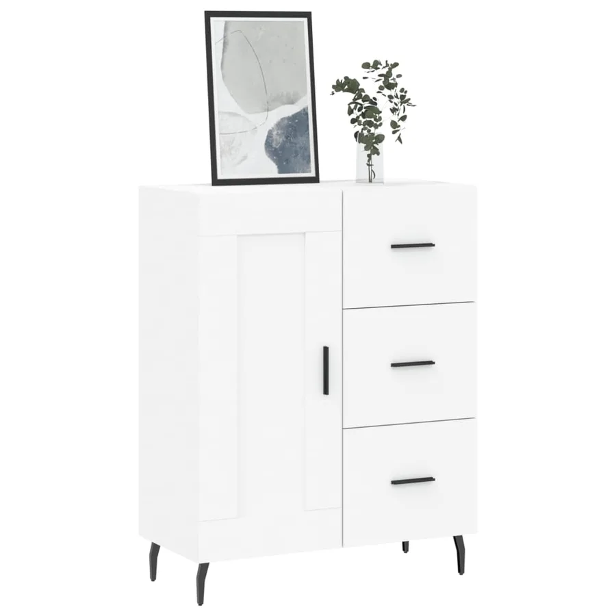 Buffet blanc 69,5x34x90 cm bois d'ingénierie - 3