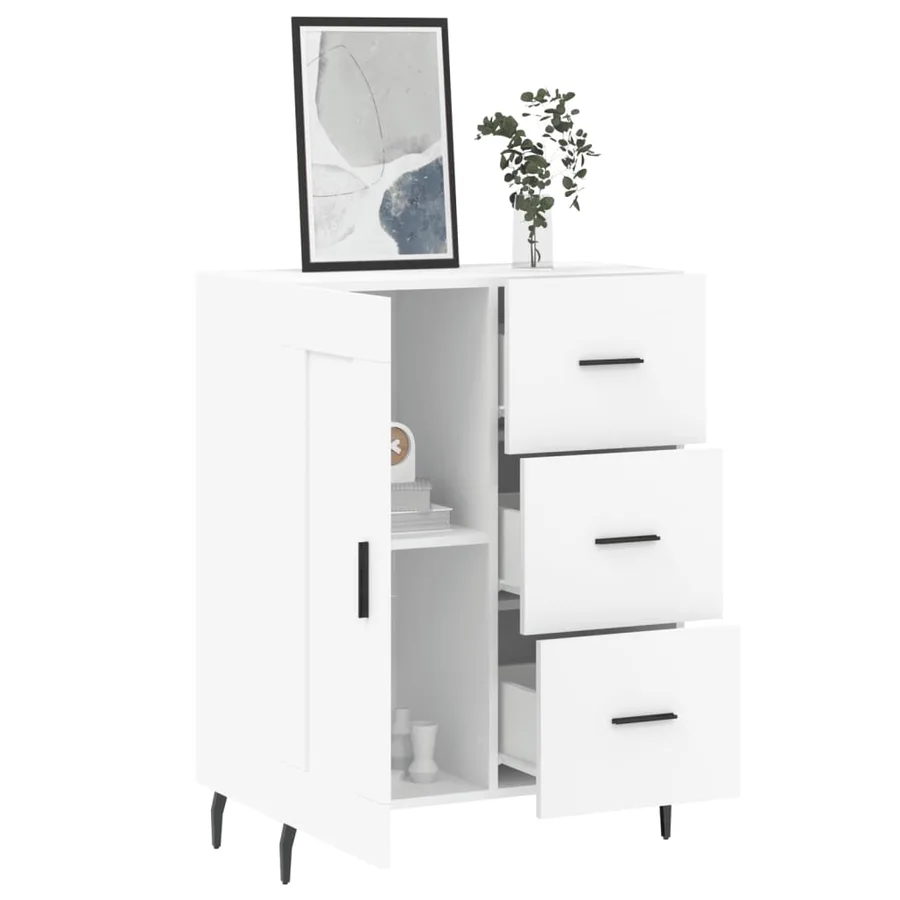 Buffet blanc 69,5x34x90 cm bois d'ingénierie - 4