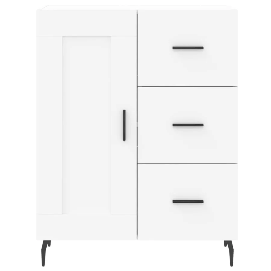 Buffet blanc 69,5x34x90 cm bois d'ingénierie - 5