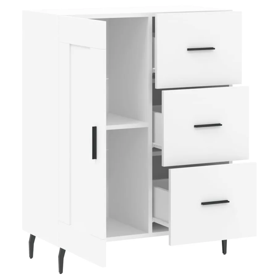 Buffet blanc 69,5x34x90 cm bois d'ingénierie - 6