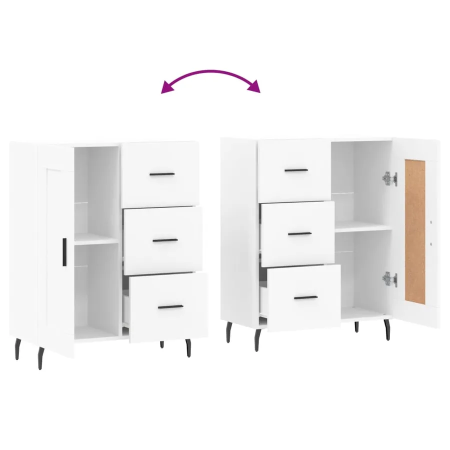 Buffet blanc 69,5x34x90 cm bois d'ingénierie - 9