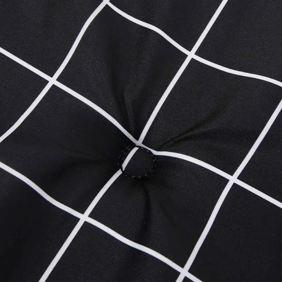 Coussin de banc de jardin carreaux noir 200x50x3 cm tissu - 5