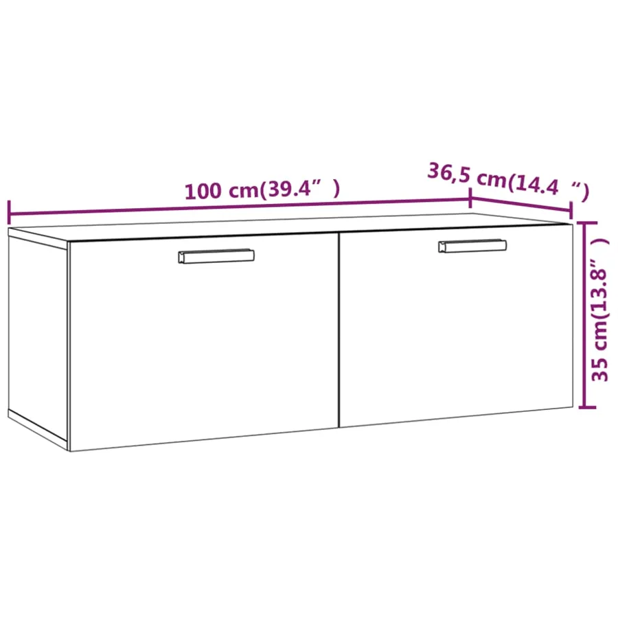 Armoire murale Chêne marron 100x36,5x35 cm Bois d'ingénierie - 9