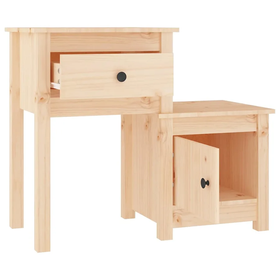 Tables de chevet 2 pcs 79,5x38x65,5 cm Bois de pin massif - 4