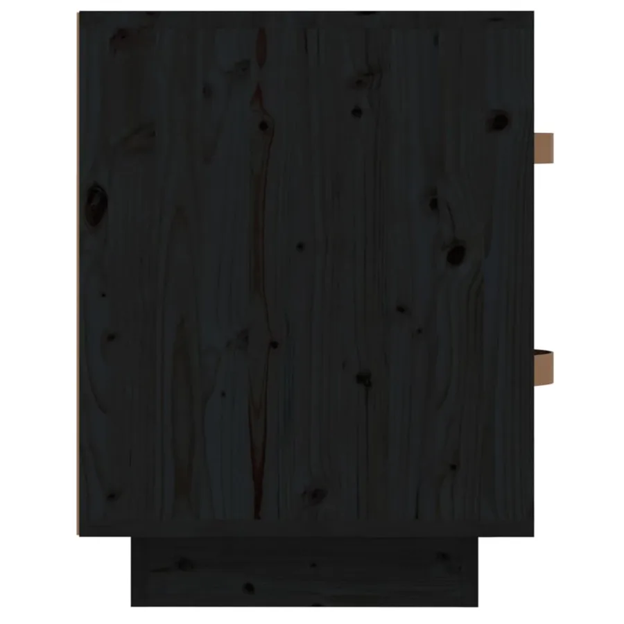 Tables de chevet 2 pcs Noir 40x34x45 cm Bois de pin massif - 9
