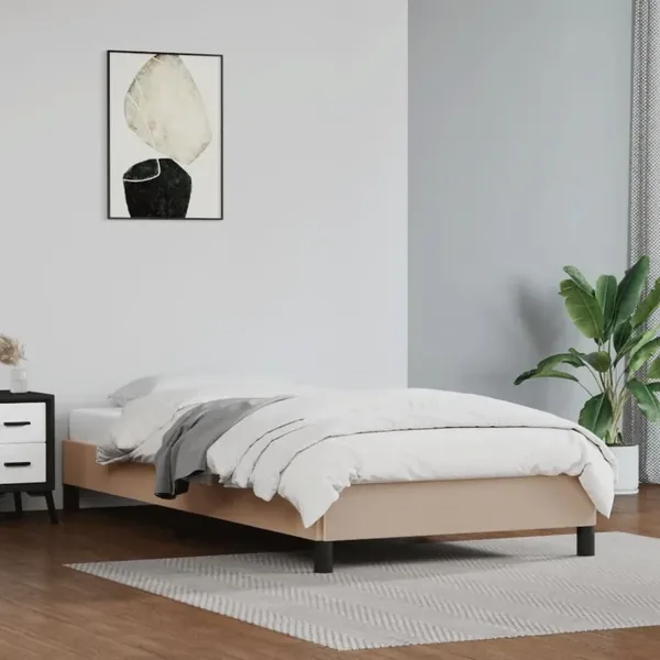 Cadre de lit sans matelas cappuccino 90x200 cm similicuir
