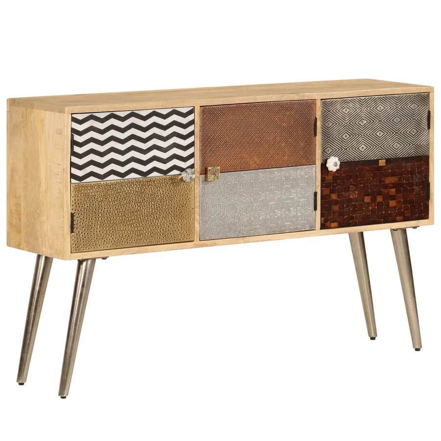 Buffet 120x30x75 cm bois de manguier massif - 10