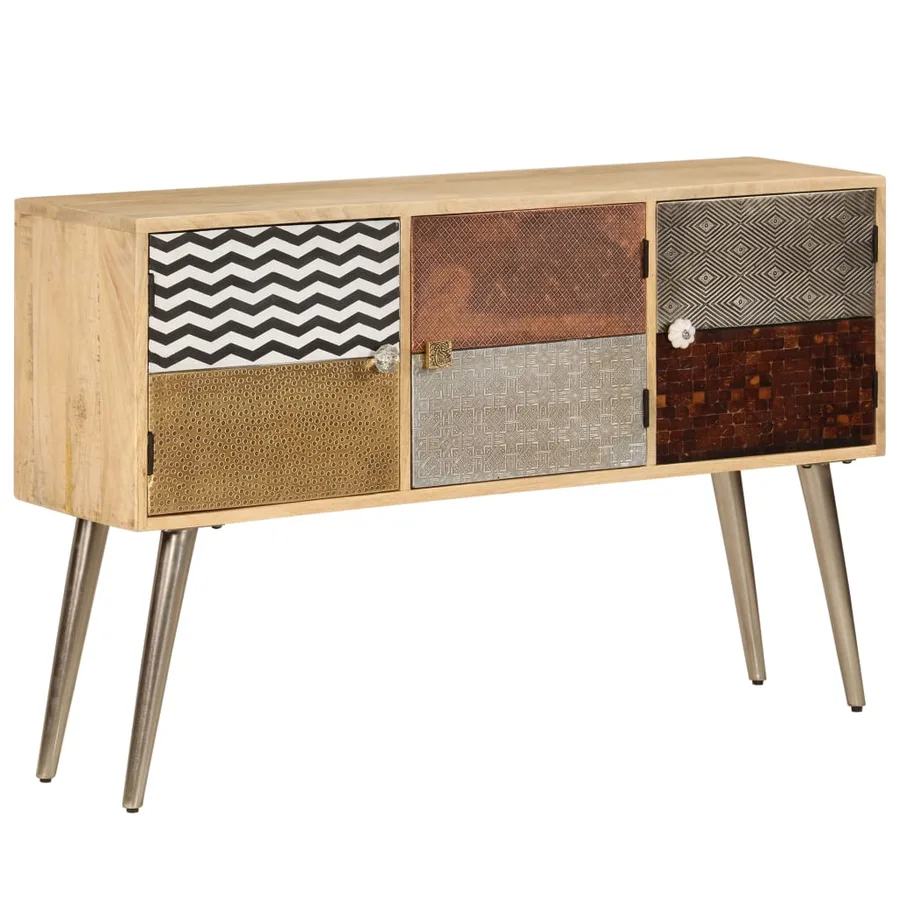 Buffet 120x30x75 cm bois de manguier massif - 11