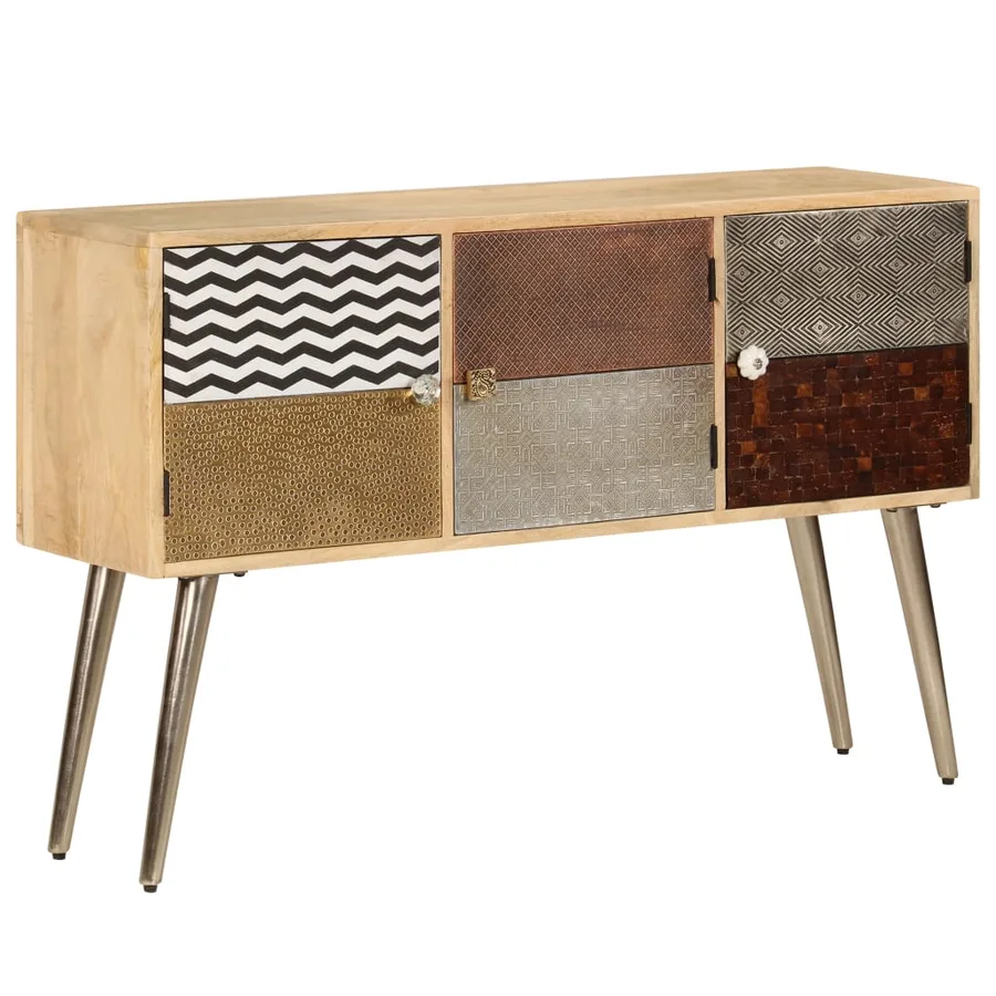 Buffet 120x30x75 cm bois de manguier massif - 13