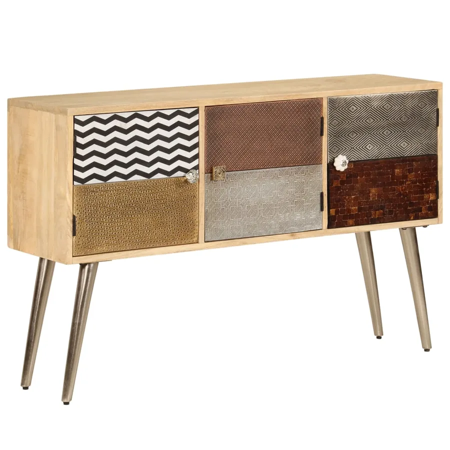 Buffet 120x30x75 cm bois de manguier massif - 14