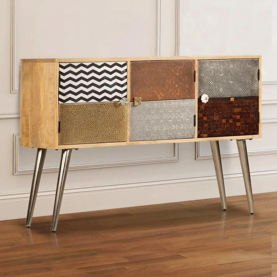 Buffet 120x30x75 cm bois de manguier massif - 16