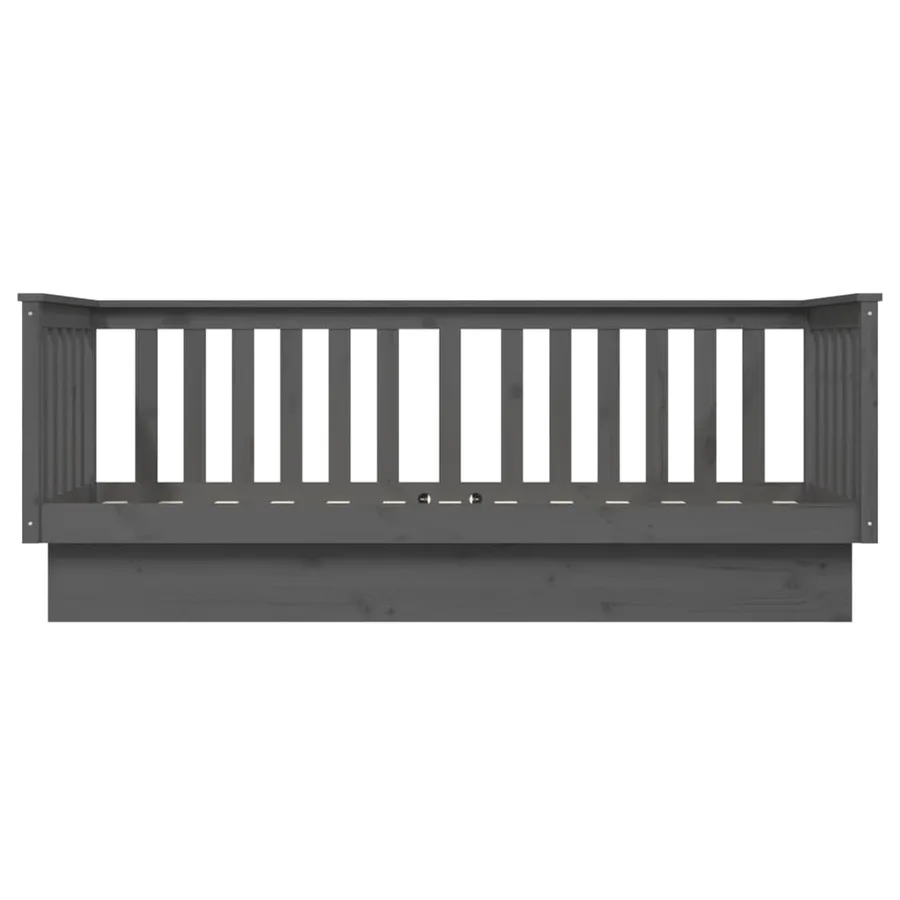 Lit de jour sans matelas gris 75x190 cm bois de pin massif - 8
