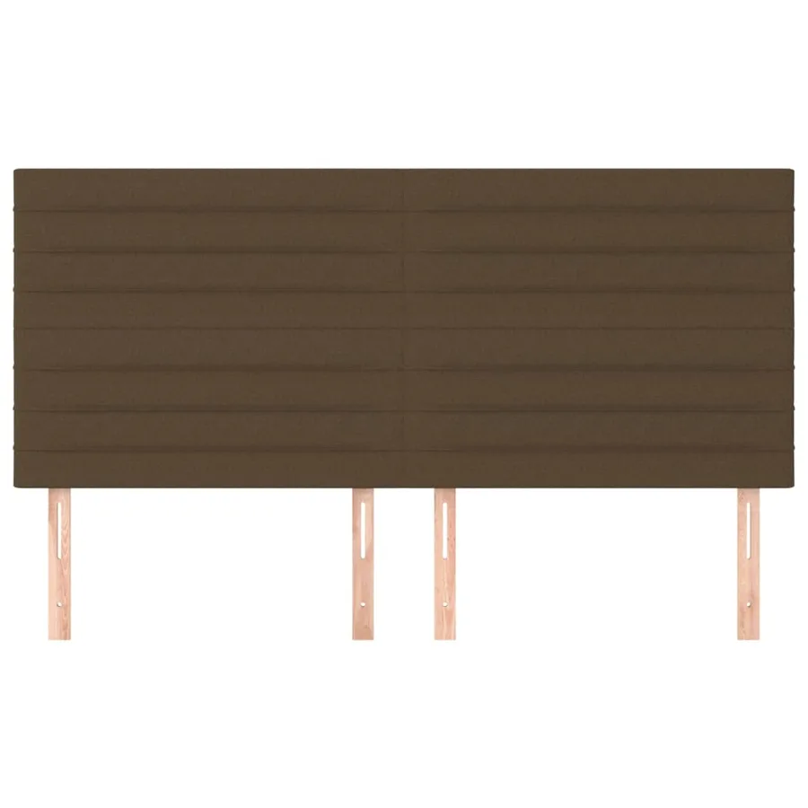 Tête de lit marron foncé 200 x 5 x 118/128 cm Tissu - 3