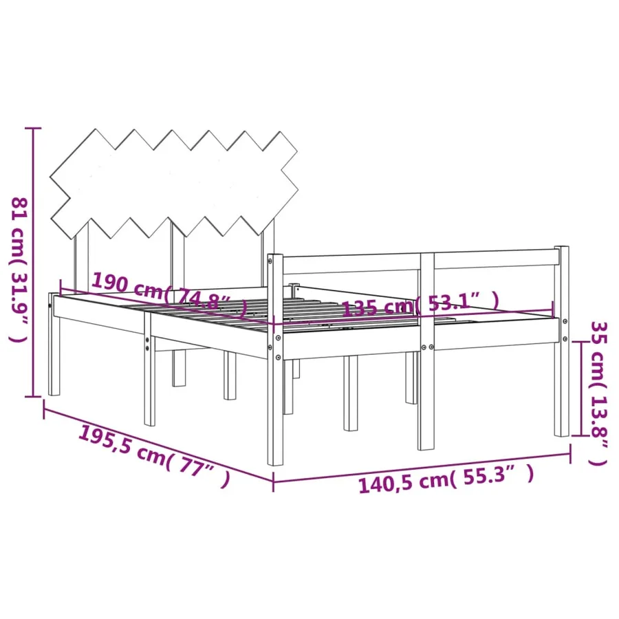 Lit pour personne âgée sans matelas blanc bois massif - 12
