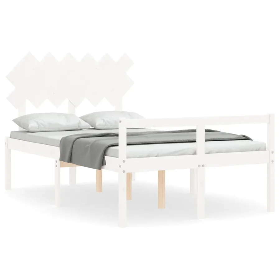 Lit pour personne âgée sans matelas blanc bois massif - 2