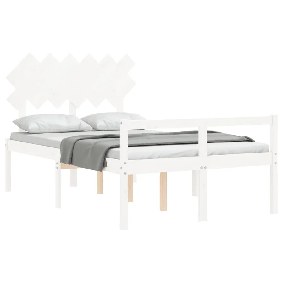 Lit pour personne âgée sans matelas blanc bois massif - 4