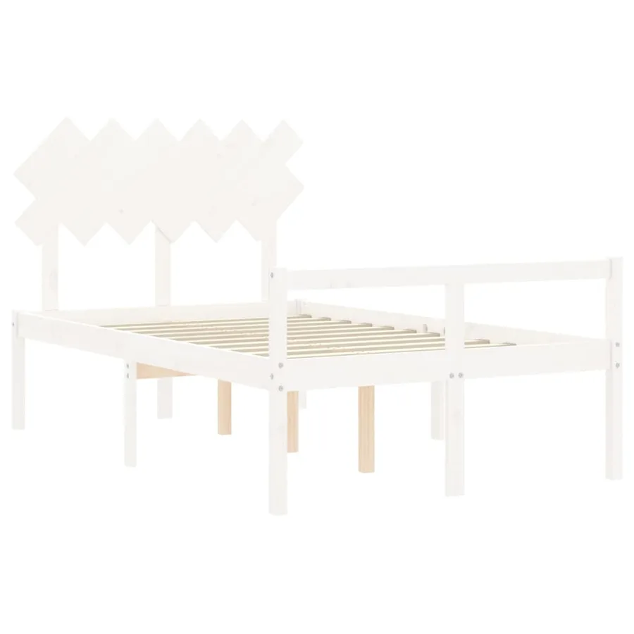 Lit pour personne âgée sans matelas blanc bois massif - 5