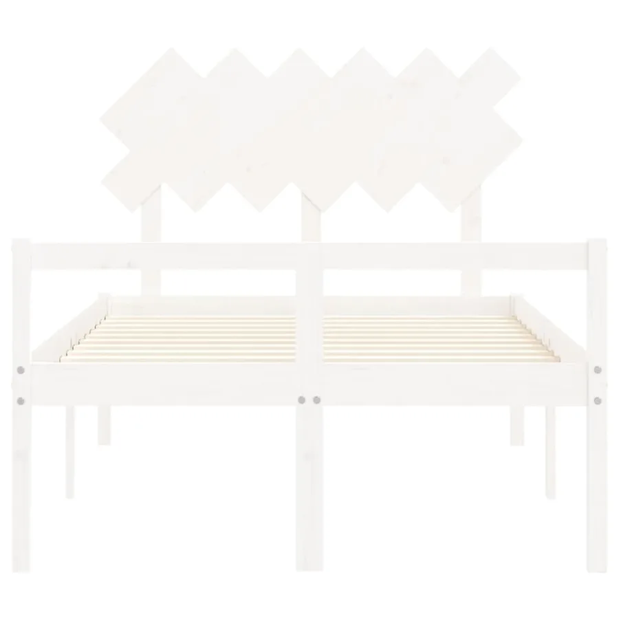 Lit pour personne âgée sans matelas blanc bois massif - 6