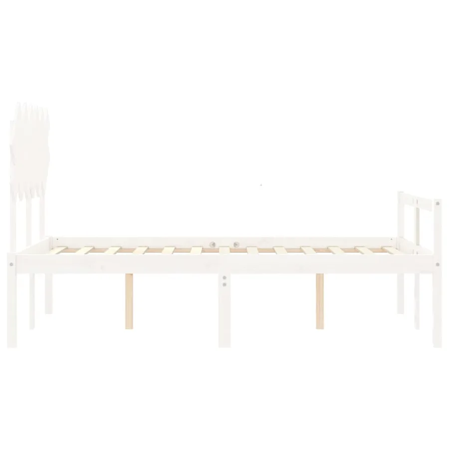 Lit pour personne âgée sans matelas blanc bois massif - 7