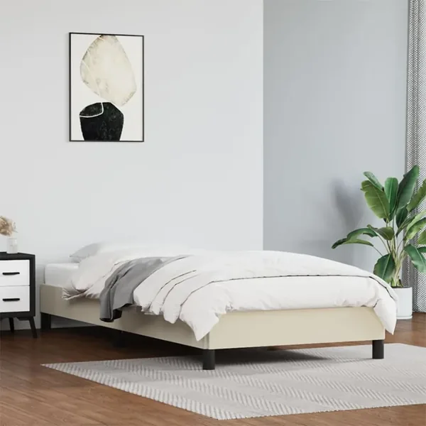Cadre de lit sans matelas crème 80x200 cm similicuir
