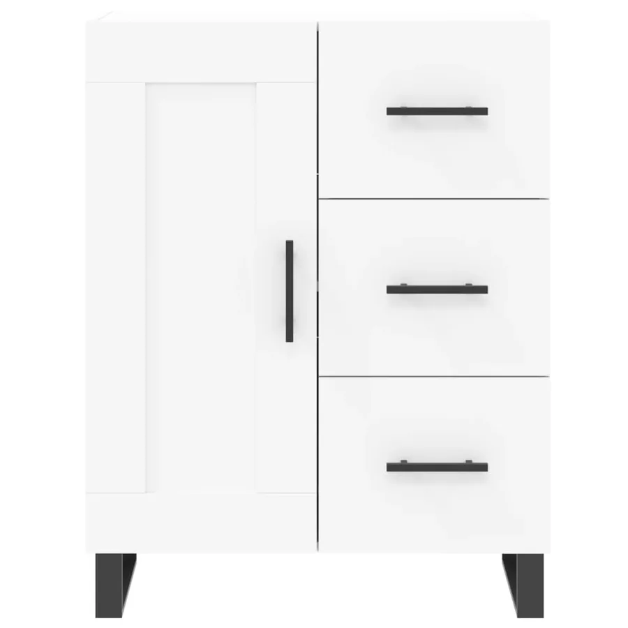 Buffet haut Blanc 69,5x34x180 cm Bois d'ingénierie - 8