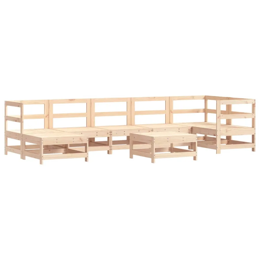 Salon de jardin 8 pcs avec coussins bois massif - 3