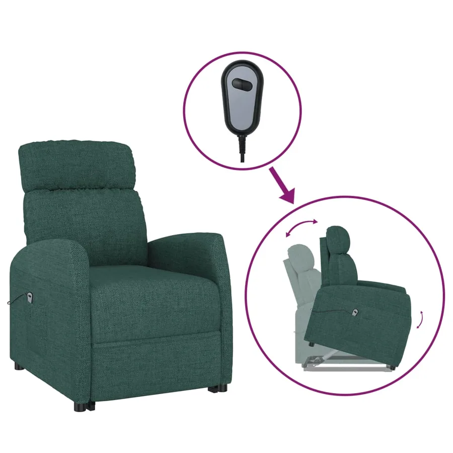 Fauteuil Vert foncé Tissu - 2