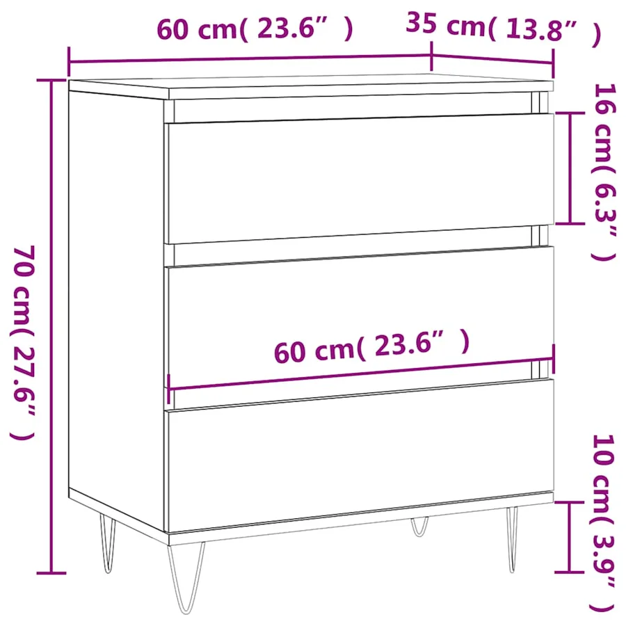 Buffet Chêne sonoma 60x35x70 cm Bois d'ingénierie - 11