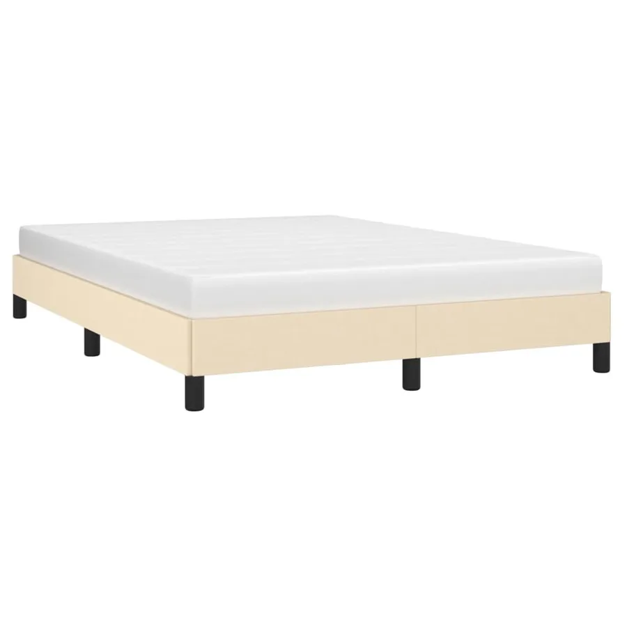 Cadre de lit sans matelas crème 140x190 cm tissu - 3