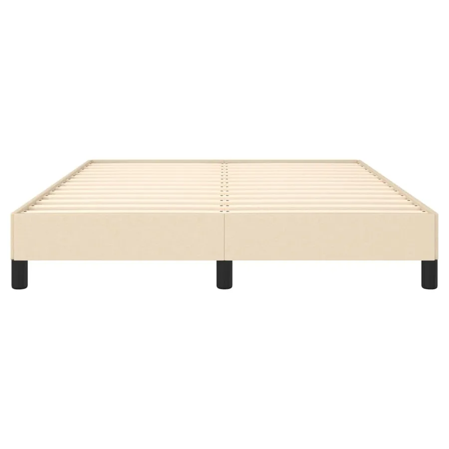 Cadre de lit sans matelas crème 140x190 cm tissu - 5