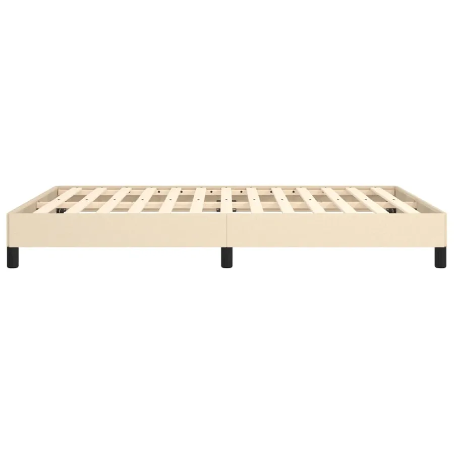 Cadre de lit sans matelas crème 140x190 cm tissu - 6