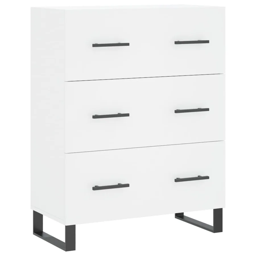 Buffet haut Blanc 69,5x34x180 cm Bois d'ingénierie - 7
