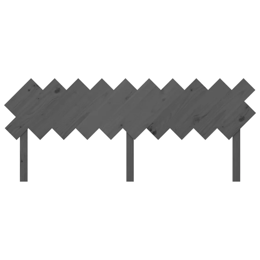 Tête de lit Gris 196x3x80,5 cm Bois massif de pin - 4