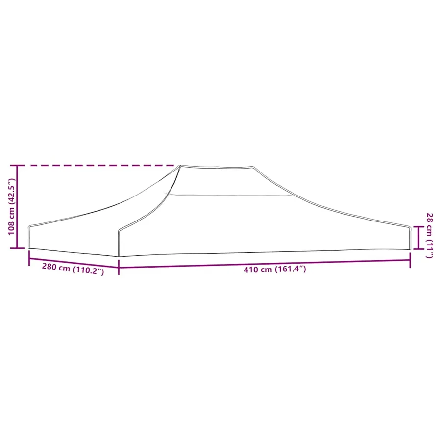 Toit de tente de réception 4x3 m Jaune 270 g/m² - 7